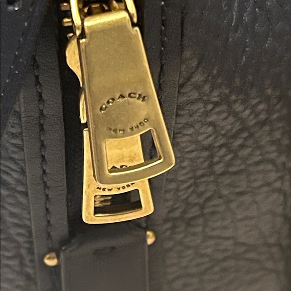 Coach Navy Dreamer 36 Border Rivets Leather Handbag - Picture 7 of 17